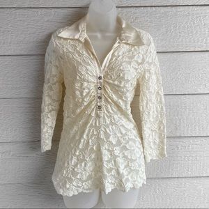 🔥Cache Lace Silk Top🔥